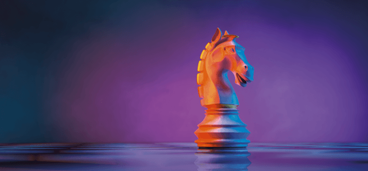 Knight chess piece, banner