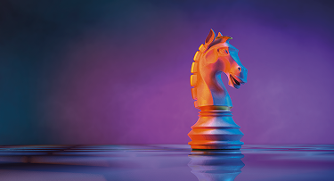 Knight chess piece, banner